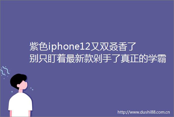 紫色iphone12又双叒香了别只盯着最新款剁手了真正的学霸们都在疯抢
