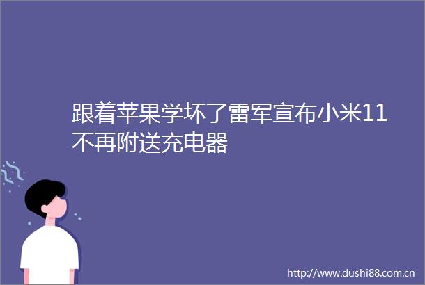 跟着苹果学坏了雷军宣布小米11不再附送充电器