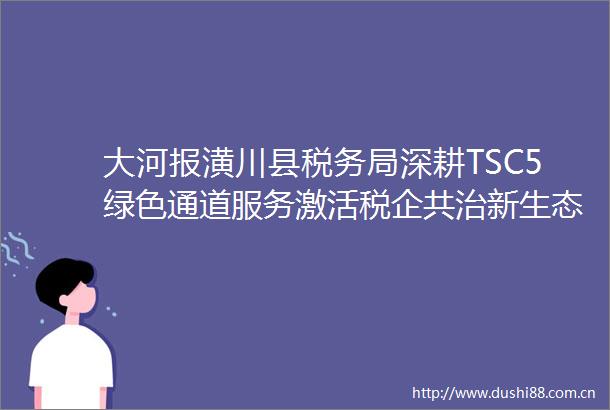 大河报潢川县税务局深耕TSC5绿色通道服务激活税企共治新生态