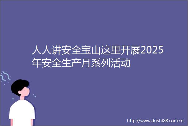 人人讲安全宝山这里开展2025年安全生产月系列活动