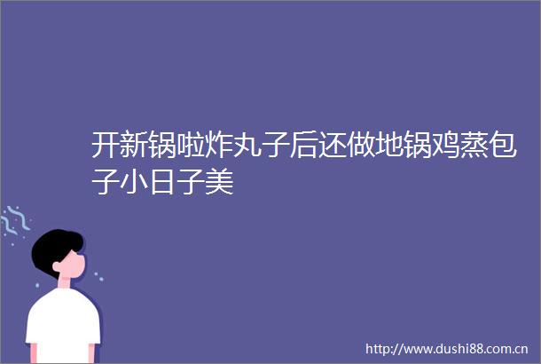 开新锅啦炸丸子后还做地锅鸡蒸包子小日子美