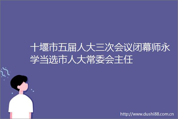 十堰市五届人大三次会议闭幕师永学当选市人大常委会主任