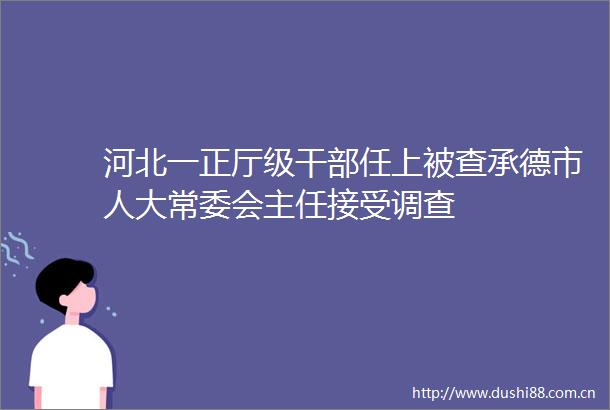 河北一正厅级任上被查承德市人大常委会主任接受调查