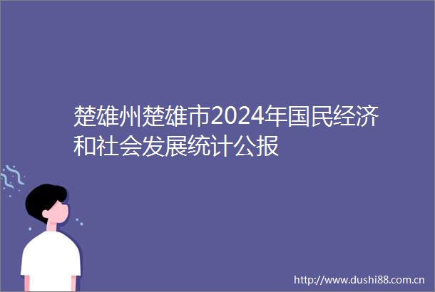 楚雄州楚雄市2024年国民经济和社会发展统计公报