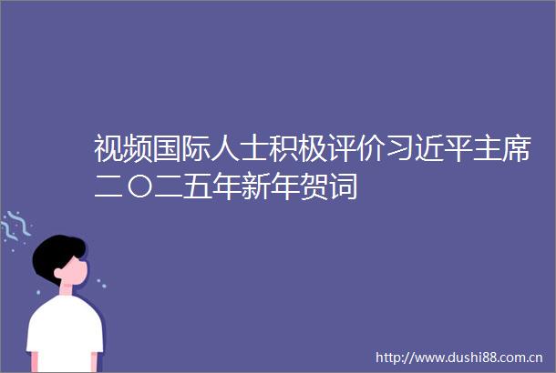 视频国际人士积极评价二〇二五年新年贺词