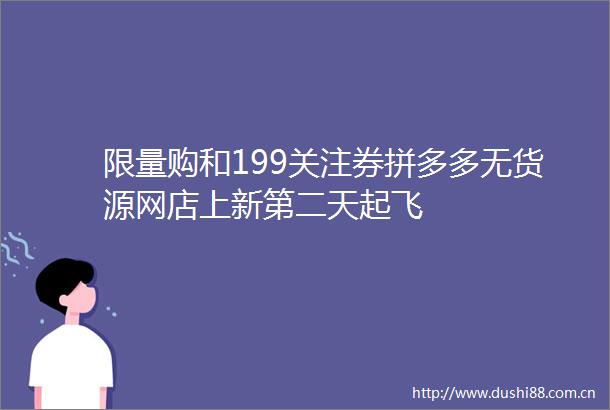 限量购和199关注券拼多多无货源网店上新第二天起飞