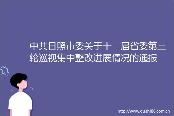 日照市委关于十二届省委第三轮巡视集中整改进展情况的通报