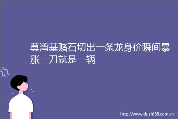 莫湾基赌石切出一条龙身价瞬间暴涨一刀就是一辆