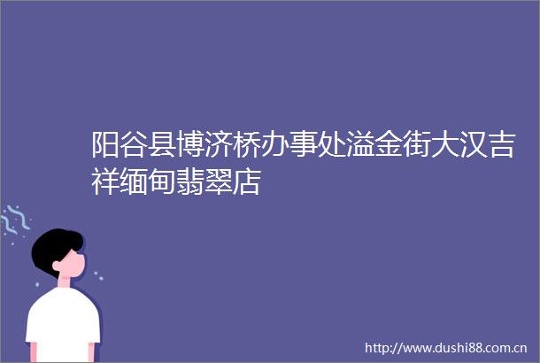 阳谷县博济桥办事处溢金街大汉吉祥缅甸翡翠店