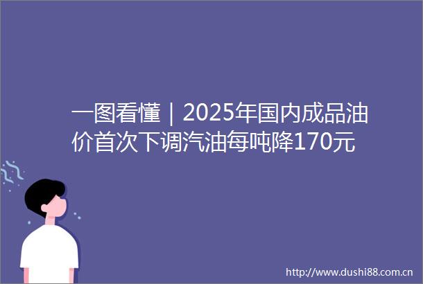 一图看懂｜2025年国内成品油价首次下调汽油每吨降170元
