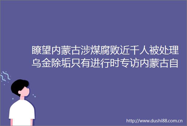 瞭望内蒙古涉煤近千人被处理乌金除垢只有进行时专访内蒙古自治区纪委监委政策法规研究室副主任刘占波