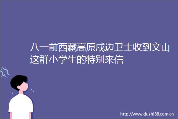 八一前西藏高原戍边卫士收到文山这群小学生的特别来信