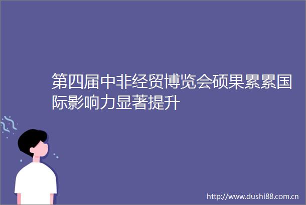 第四届中非经贸博览会硕果累累国际影响力显著提升