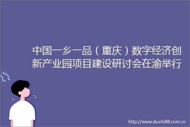 一乡一品（重庆）数字经济创新产业园项目建设研讨会在渝举行