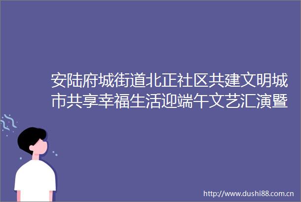 安陆府城街道北正社区共建文明城市共享幸福生活迎端午文艺汇演暨公益集市活动