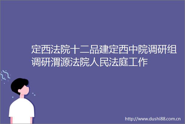 定西十二品建定西中院调研组调研渭源工作