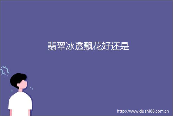 翡翠冰透飘花好还是