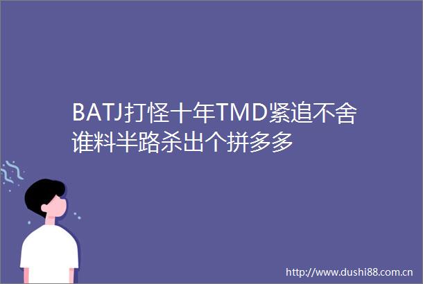 BATJ打怪十年TMD紧追不舍谁料半路杀出个拼多多