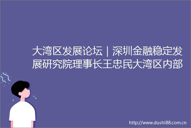 大湾区发展论坛｜深圳金融稳定发展研究院理事长王忠民大湾区内部的差异化结构有利于创新的频发和持续