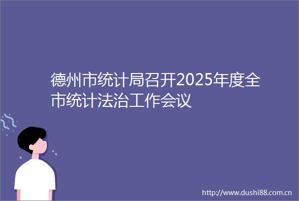 德州市统计局召开2025年度全市统计法治工作会议