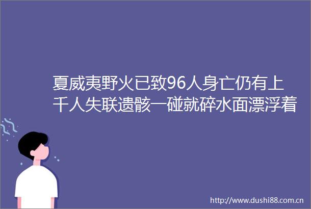 夏威夷野火已致96人身亡仍有上千人失联遗骸一碰就碎水面漂浮着遗体