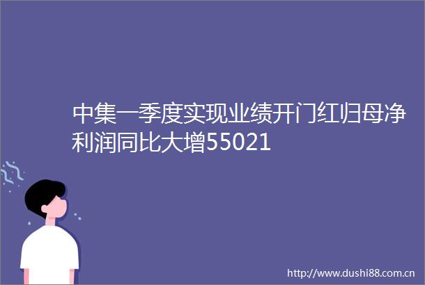 中集一季度实现业绩开门红归母净利润同比大增55021