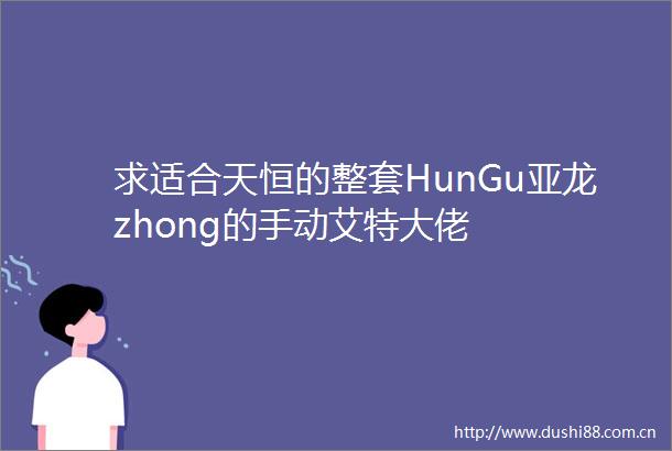 求适合天恒的整套HunGu亚龙zhong的手动艾特大佬