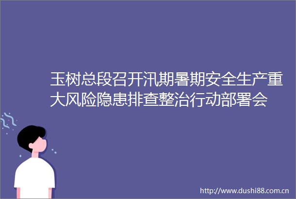 玉树总段召开汛期暑期安全生产重大风险隐患排查整治行动部署会