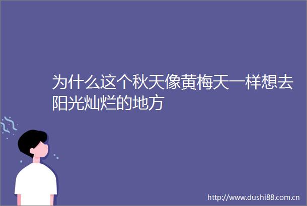 为什么这个秋天像黄梅天一样想去阳光灿烂的地方
