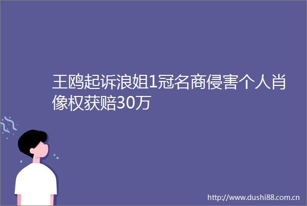 王鸥起诉浪姐1冠名商侵害个人肖像权获赔30万