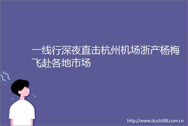 一线行深夜直击杭州机场浙产杨梅飞赴各地市场
