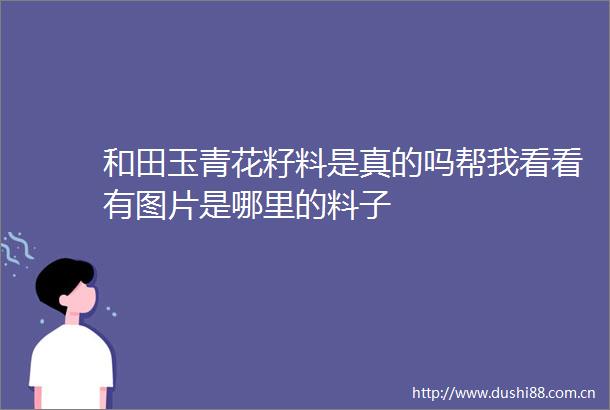 和田玉青花籽料是真的吗帮我看看有图片是哪里的料子