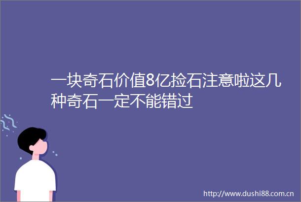 一块奇石价值8亿捡石注意啦这几种奇石一定不能错过