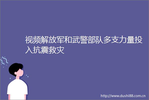 视频和武警多支力量投入抗震救灾
