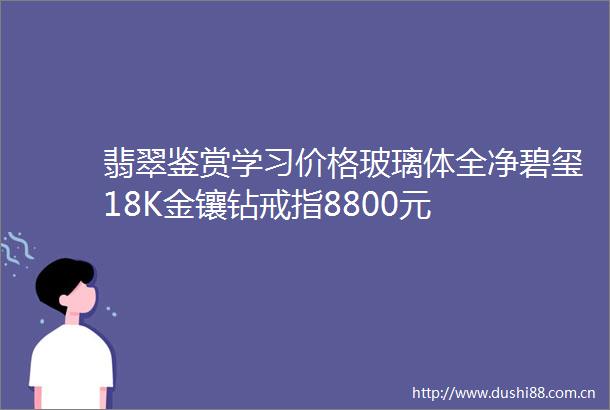 翡翠鉴赏学习价格玻璃体全净碧玺18K金镶钻戒指8800元