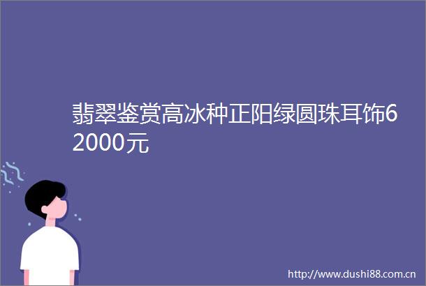 翡翠鉴赏高冰种正阳绿圆珠耳饰62000元