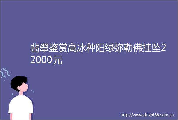 翡翠鉴赏高冰种阳绿弥勒佛挂坠22000元