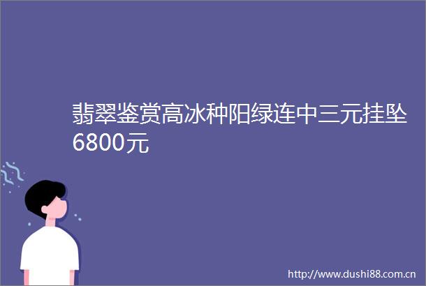 翡翠鉴赏高冰种阳绿连中三元挂坠6800元