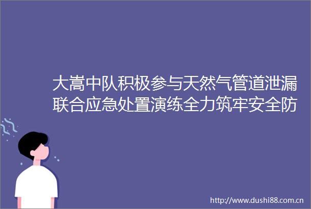 大嵩中队积极参与天然气管道泄漏联合应急处置演练全力筑牢安全防线