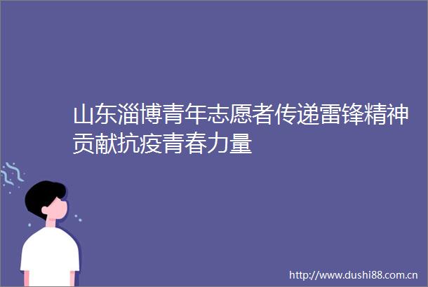 山东淄博青年志愿者传递雷锋精神贡献抗疫青春力量