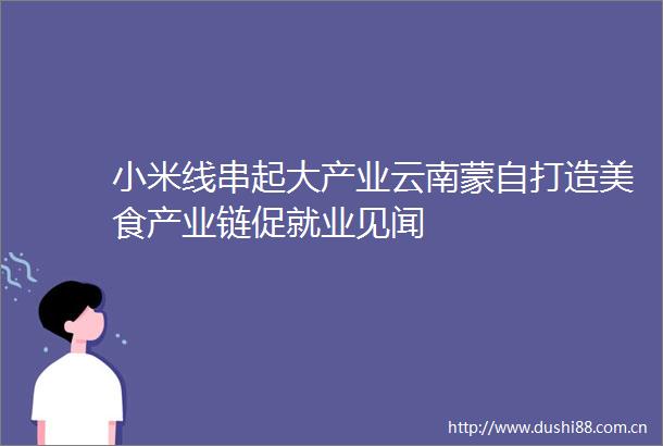 小米线串起大产业云南蒙自打造美食产业链促就业见闻