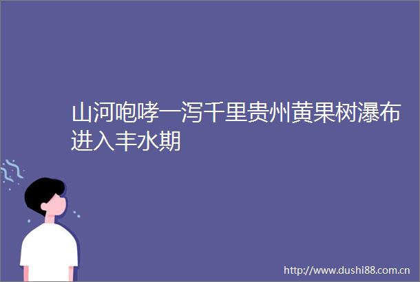 山河咆哮一泻千里贵州黄果树瀑布进入丰水期