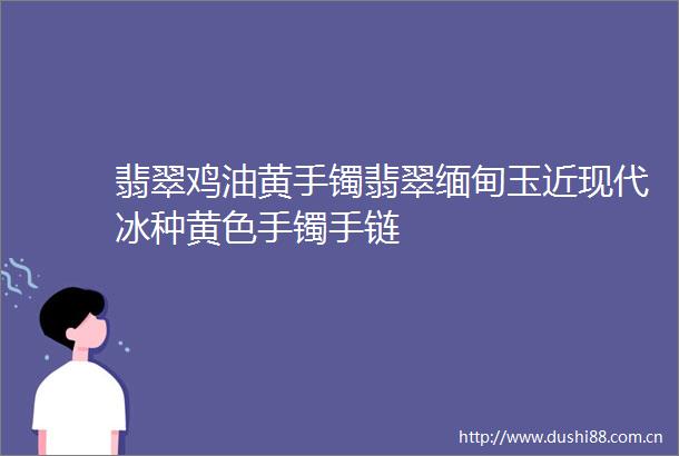 翡翠鸡油黄手镯翡翠缅甸玉近现代冰种黄色手镯手链