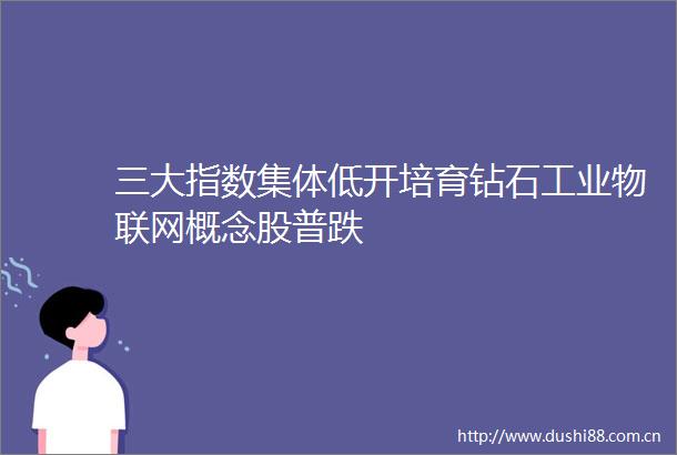 三大指数集体低开培育钻石工业物联网概念股普跌