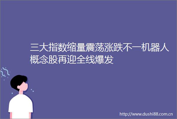 三大指数缩量震荡涨跌不一机器人概念股再迎全线爆发