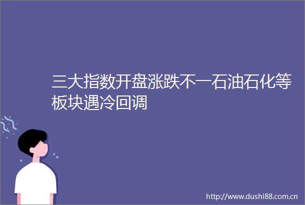 三大指数开盘涨跌不一石油石化等板块遇冷回调