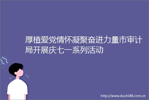 厚植爱党情怀凝聚奋进力量市审计局开展庆七一系列活动