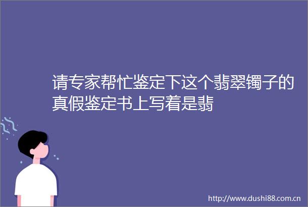 请专家帮忙鉴定下这个翡翠镯子的真假鉴定书上写着是翡