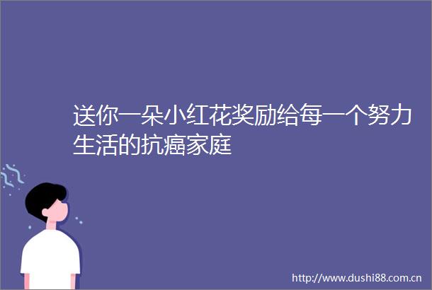 送你一朵小红花奖励给每一个努力生活的抗癌家庭