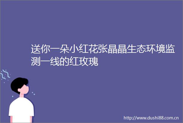 送你一朵小红花张晶晶生态环境监测一线的红玫瑰